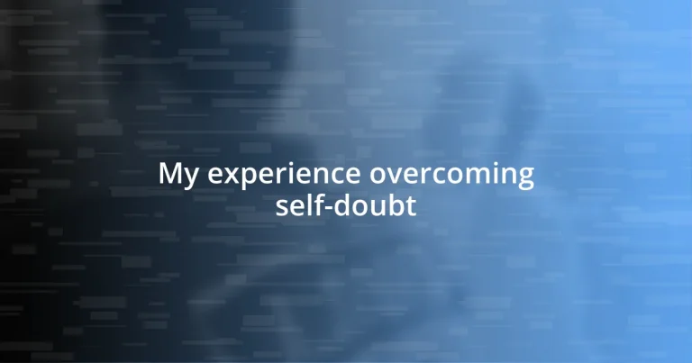 My experience overcoming self-doubt