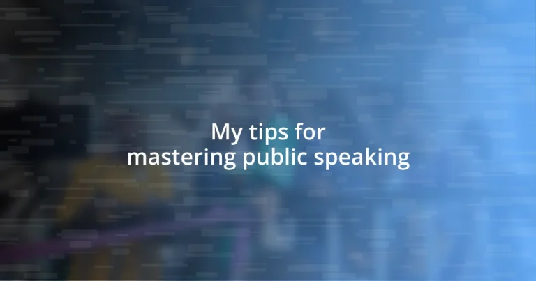 My tips for mastering public speaking