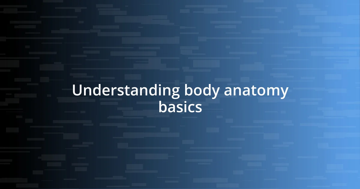 Understanding body anatomy basics